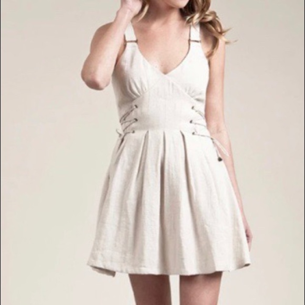 Anthropologie moon river lace up corset dress